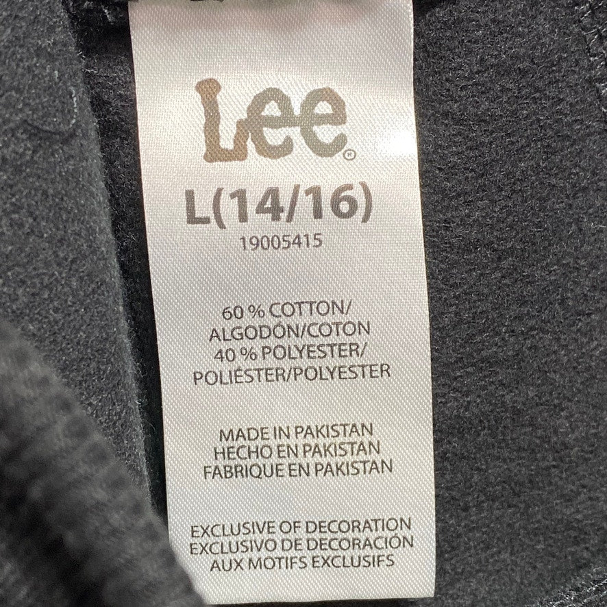 LEE Men's Grey & Black 2 Pack Drawstring Pull-On Fleece Lounge Shorts SZ L