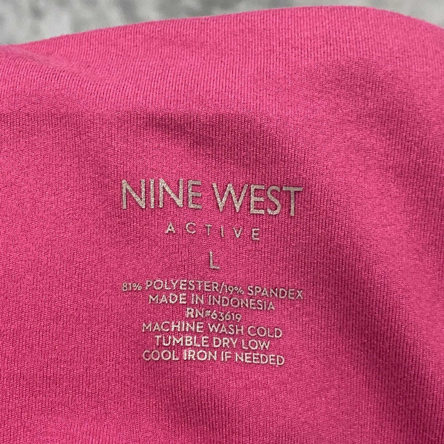 NINE WEST Women's Pink Beauty Cropped Zipper Hem Pull-On Stretch High-Waist Active Leggings SZ L