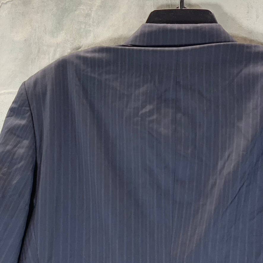 BROOKS BROTHERS Men's Navy Regular-Fit Pinstripe Two-Button Blazer SZ 43R