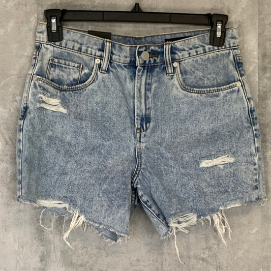 BLANKNYC Blue Distressed Frayed Hem High-Rise Jean Shorts SZ 28