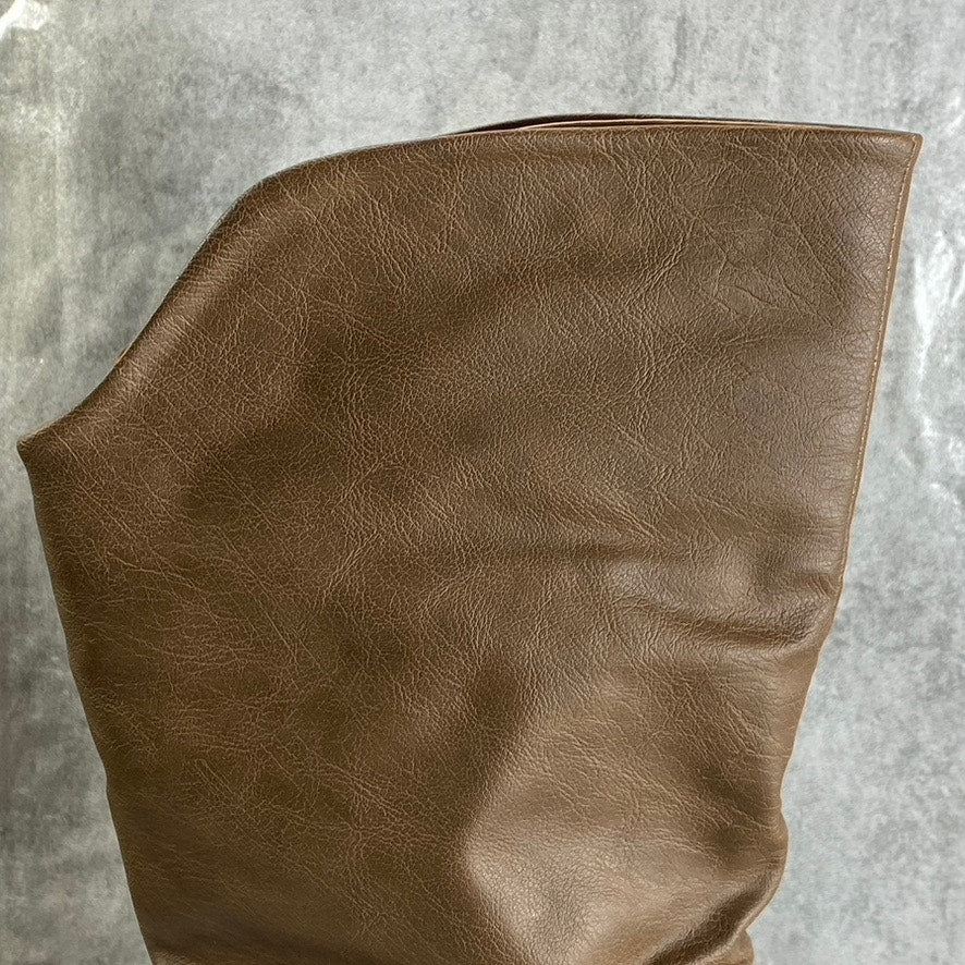 JOURNEE COLLECTION Women's Taupe Late Knee-High Block-Heel Boots SZ 6.5