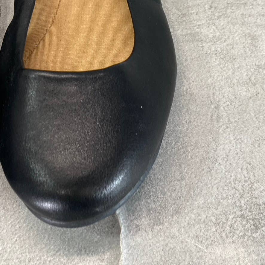 SUN+STONE Women's Black Eliana Memory Foam Round-Toe Slip-On Flats SZ 5.5