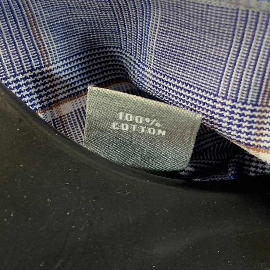 MICHAEL KORS Men's Blue Plaid Regular-Fit Long-Sleeve Button-Up Dress Shirt SZ L