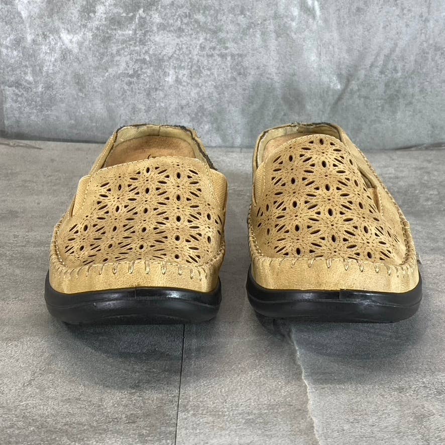 EASY STREET Women's Beige Perforated Kita Comfort Round-Toe Slip-On Mules SZ 7.5