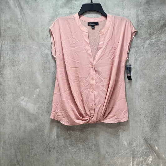 INC International Concepts Pink Button-Up Twist Front Top SZ S