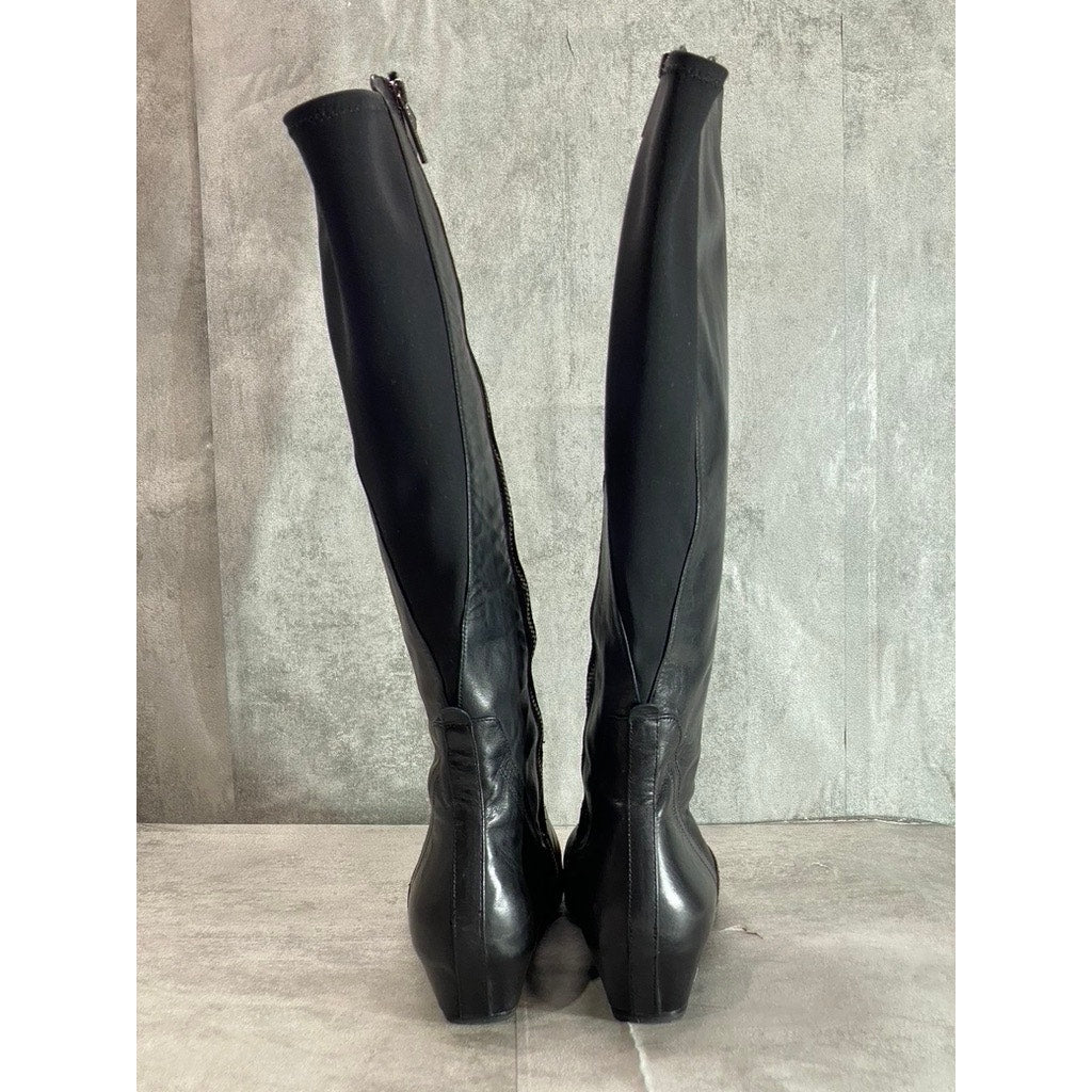 DONALD J. PLINER Women's Solid Black Patrice Wedge Knee-High Boots SZ 9