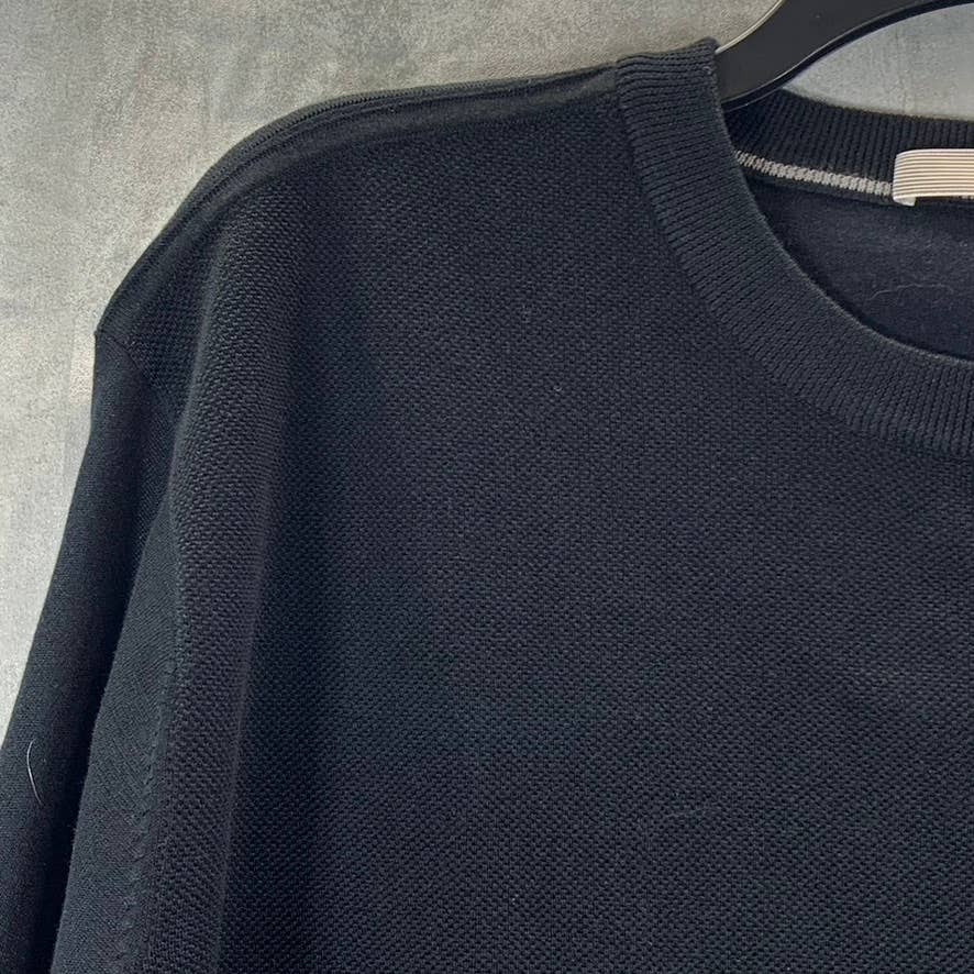RAFFI LINEA UOMO Men's Black Textured Crewneck Short-Sleeve T-Shirt SZ XL