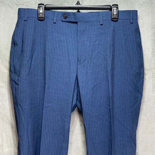 VAN HEUSEN Blue Pinstripe Flex Slim-Fit Stretch Wrinkle Resistant Suit Pants SZ 35X30