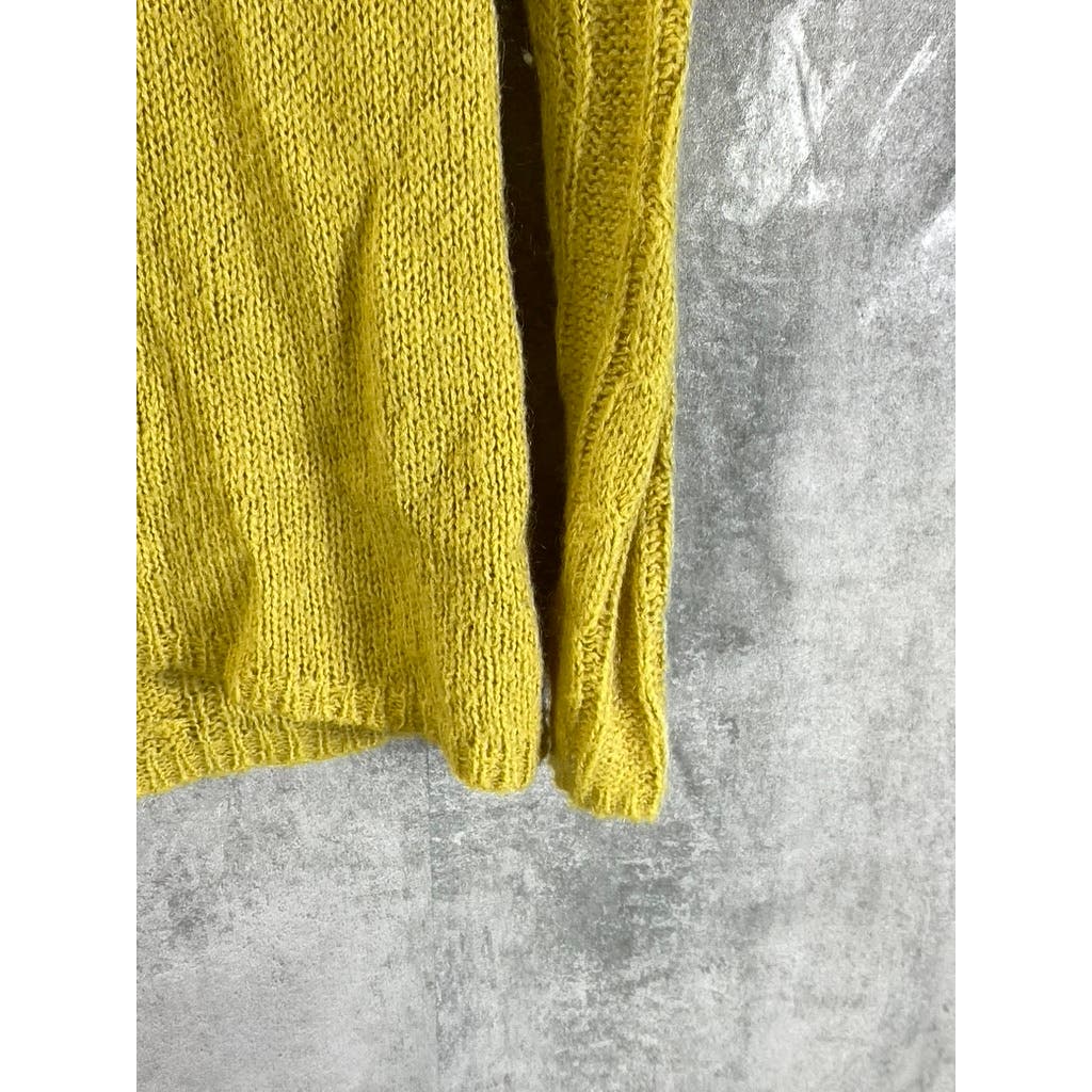 J.CREW Women's Yellow Dolce Cable-Knit Boatneck Long Sleeve Pullover Sweater SZM