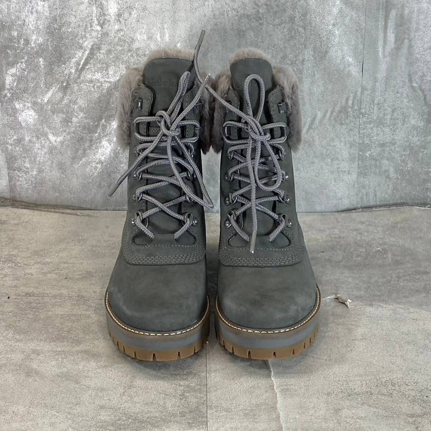 TIMBERLAND Women's Medium Grey Nubuck Leather Courmayeur Waterproof Boots SZ 7.5