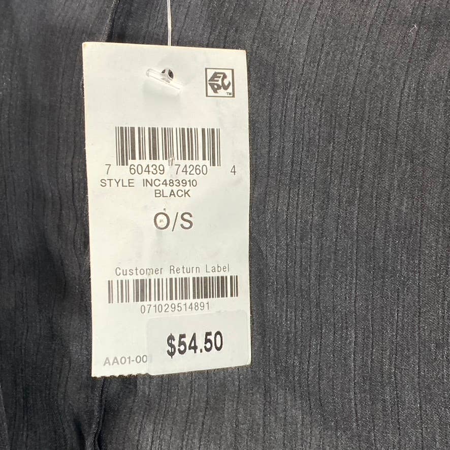 INC INTERNATIONAL CONCEPTS Women's Black Satin-Border Topper SZ OS