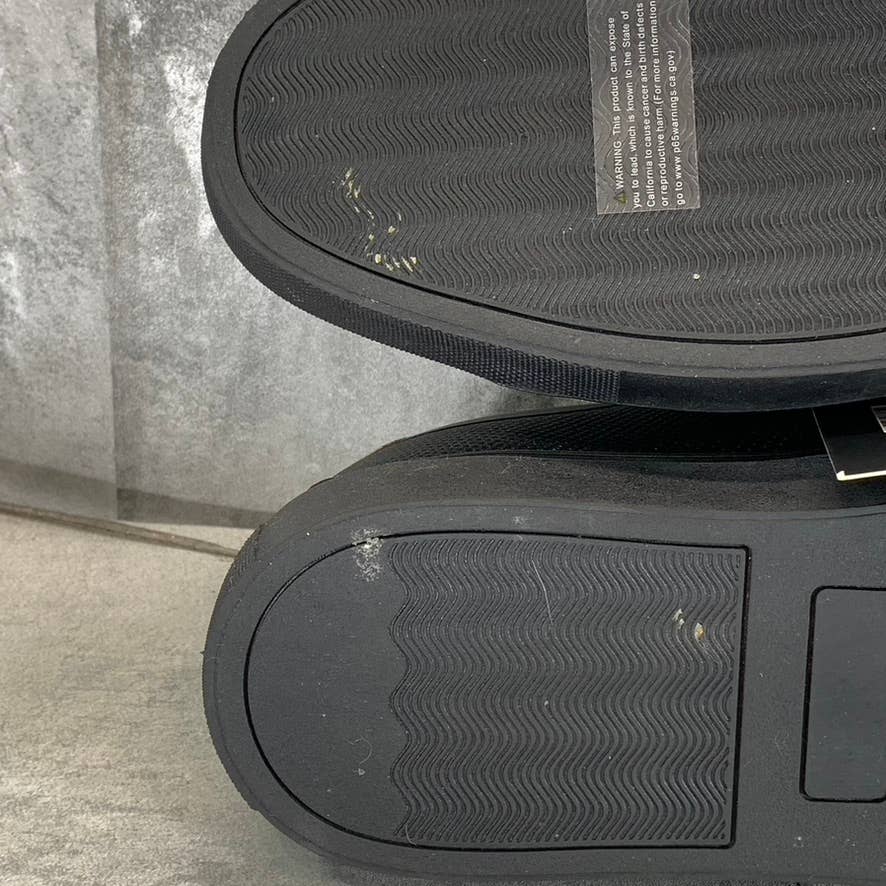 NEW YORK & COMPANY Men's Black Faux-Leather Cooper Low-Top Sneakers SZ 11