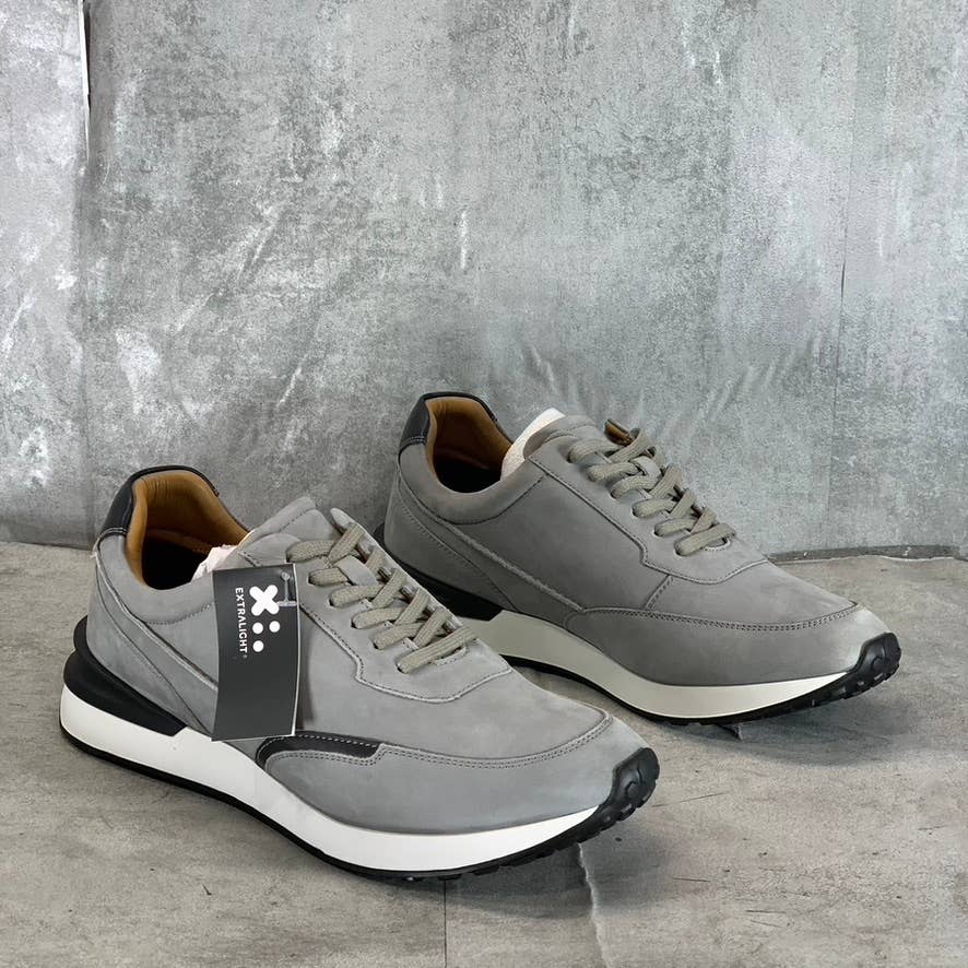 THOMAS & VINE Men's Gray Leather Lowe Lace-Up Casual Sneakers SZ 9