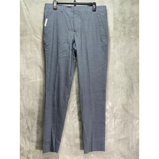 PERRY ELLIS PORTFOLIO Gray Windowpane Slim-Fit Non-Iron Stretch Suit Pants SZ 32X32