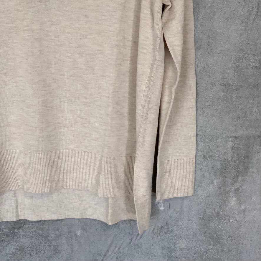 CHELSEA28 Beige Oatmeal Light Heather V-Neck Pullover Sweater SZ XXS