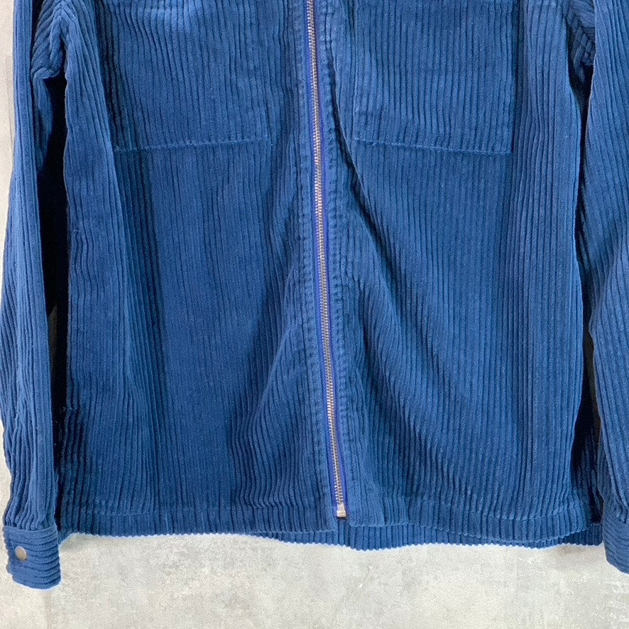 URBAN OUTFITTERS Men's Blue Corduroy Zip-Up Flap Pocket Shirt Jackets SZ S