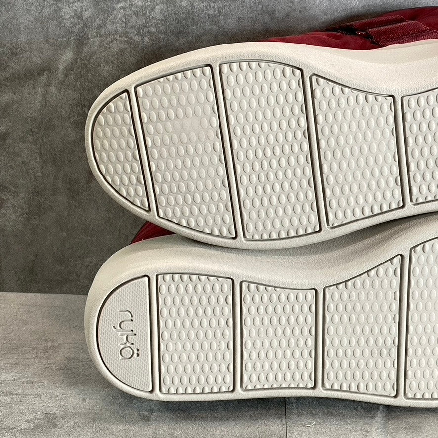 RYKA Women's Burgundy Fabric Ascend Puff Round-Toe Slip-On Wedge Sneaker SZ 8