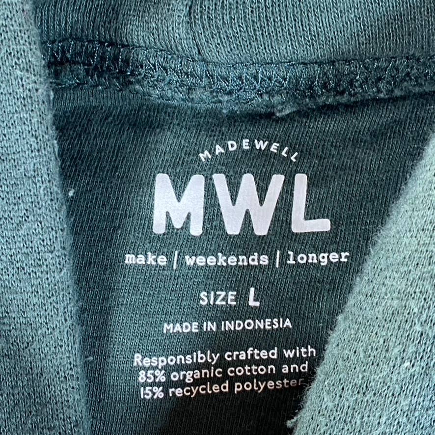 MADEWELL MWL Men's Hemlock Green Betterterry Pullover Hoodie Sweatshirt SZ L