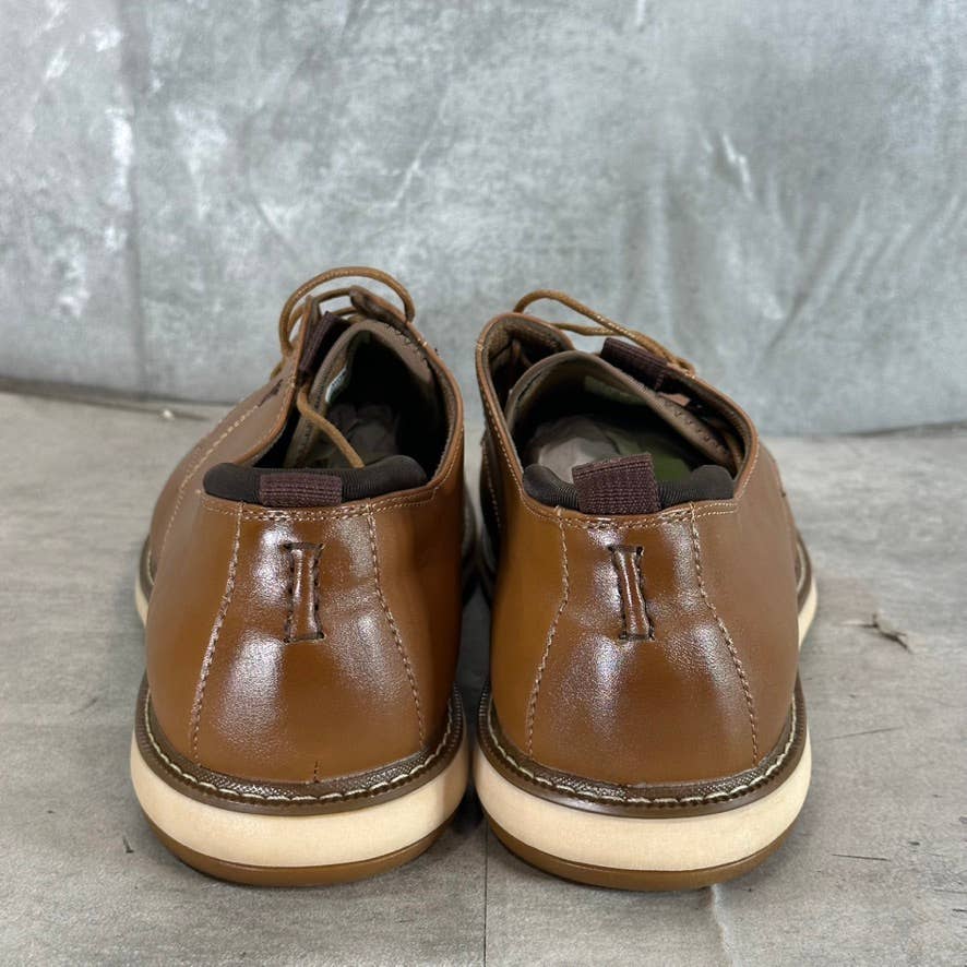 VANCE CO. Men's Tan Thad Faux-Leather Lace-Up Oxfords SZ 13