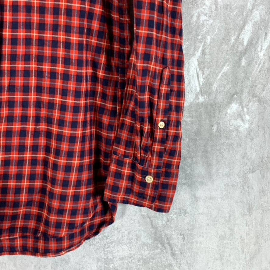 J.CREW Women's Red Plaid Brushed Twill Flannel Button-Up Long-Sleeve Top SZ 4