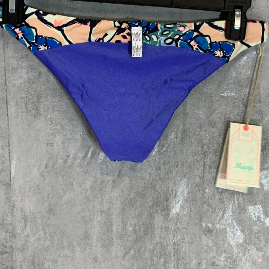 MAAJI Blue Oliveira Frills Low Rise Reversible Cheeky Bikini Bottom SZ L