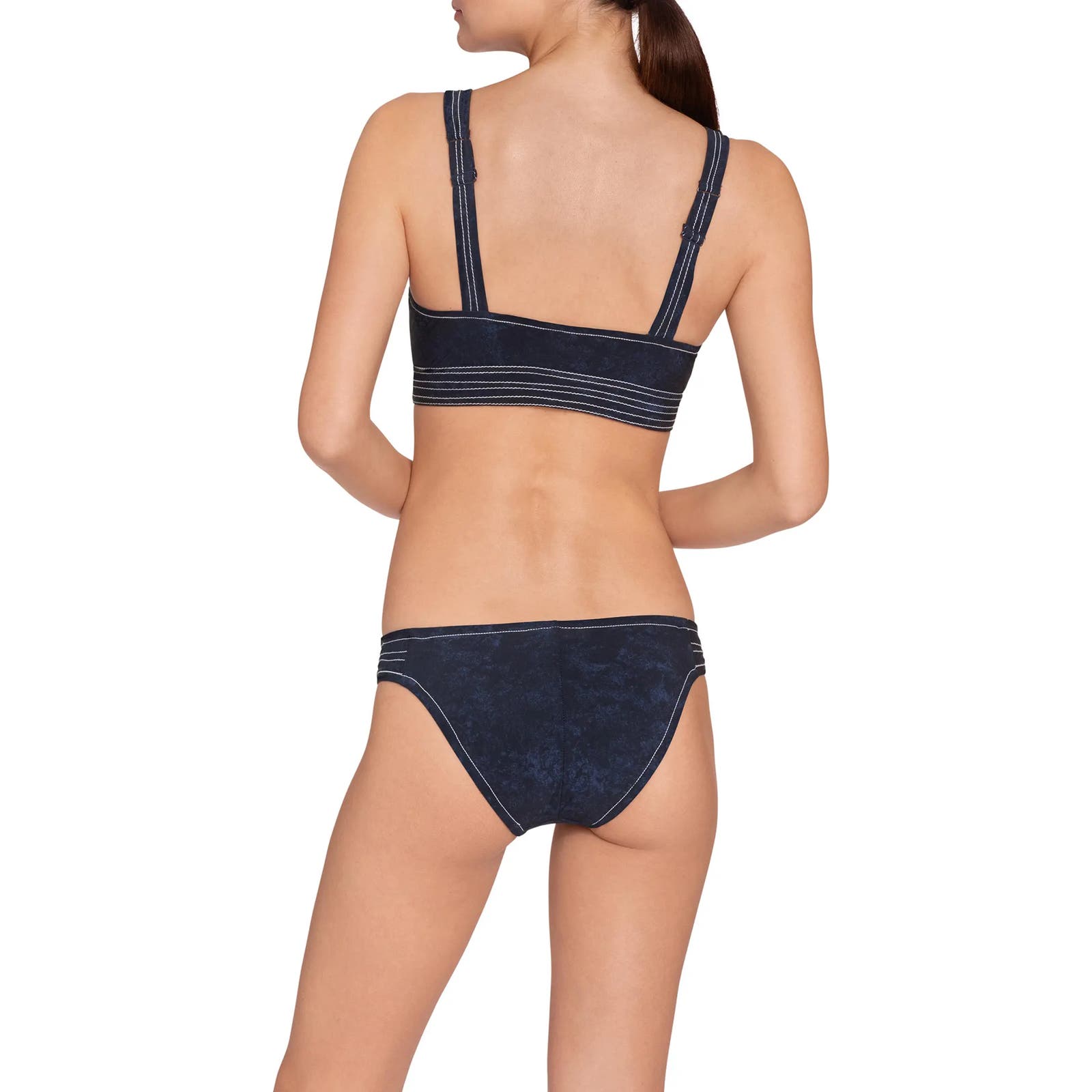 ROBIN PICCONE Indigo Valeria Side Tab Moderate Coverage Bikini Bottom SZ M