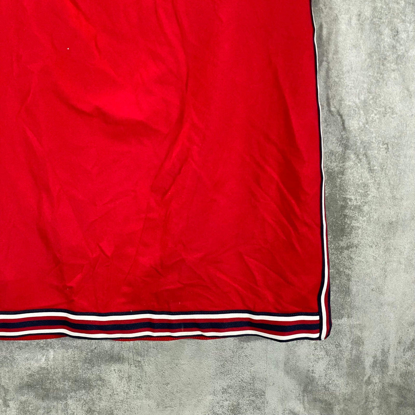 TOMMY HILFIGER Women's Scarlet Striped-Trim Sleeveless Shift Mini Dress SZ M