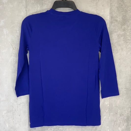 TOPSHOP Boutique Solid Royal Blue 3/4 Sleeve Top SZ 2