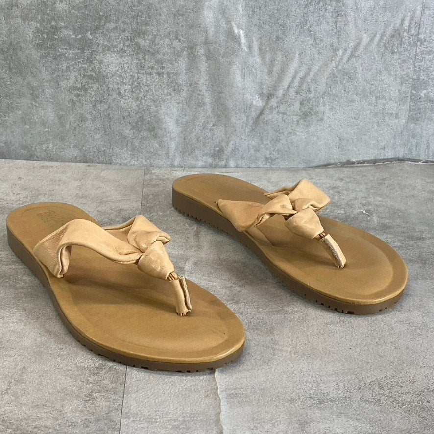 BELLA-VITA Women's Wide Width Natural Leather Italy Thong Sandals SZ 7.5W