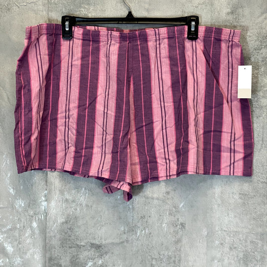 BP. Women's Pink Ibis Emmy Stripe Boyfriend Elastic Waist Pajama Shorts SZ XL