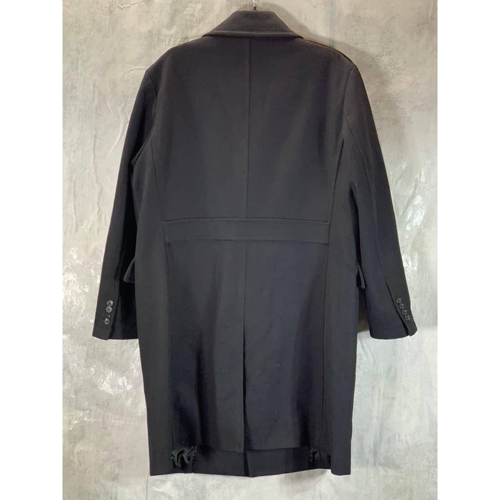 MICHAEL KORS Men's Black Classic-Fit Double Breasted Wool Blend Peacoat SZ 44S