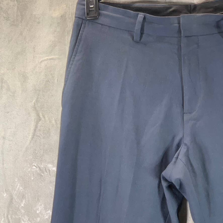 REACTION KENNETH COLE Men's Navy Modern-Fit Flat-Front Pants SZ 34X30