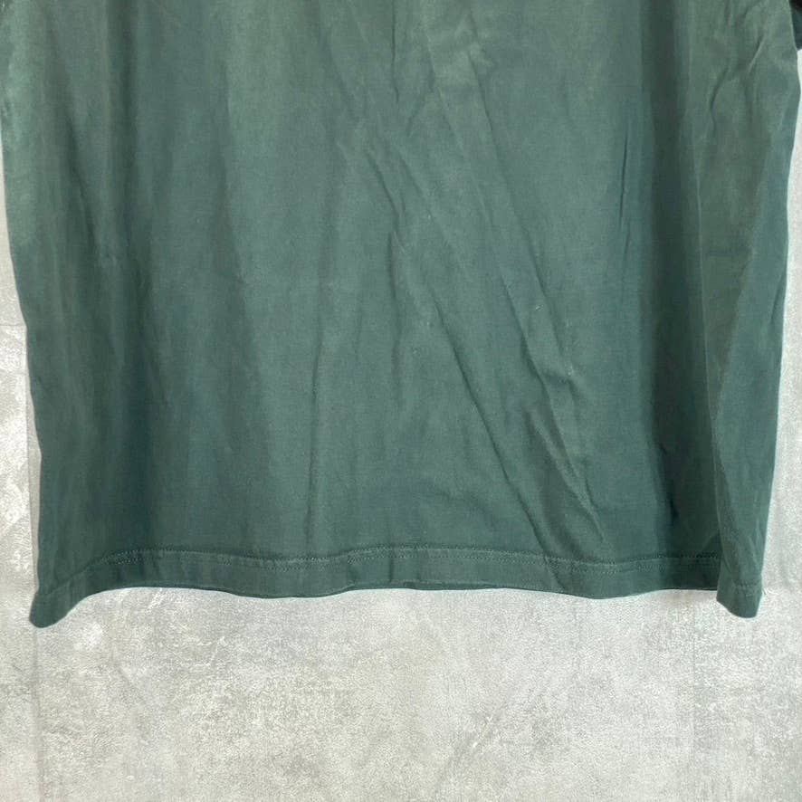 LANDS END Men's Green Crewneck Short-Sleeve Cotton T-Shirt SZ M