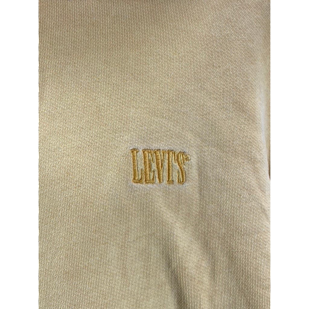 LEVI'S Men's Golden Apricot Yellow Relaxed-Fit Original Logo Pullover Hoodie SZS
