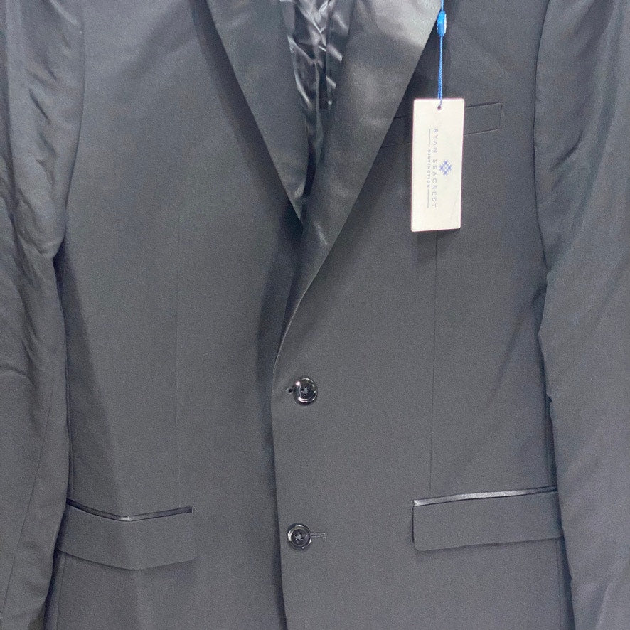 RYAN SEACREST DISTINCTION Black Slim-Fit Stretch Long Tuxedo Jacket SZ 40