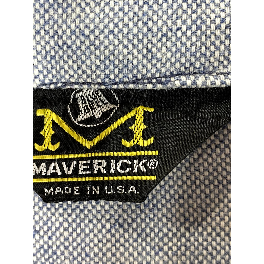 MAVERICK BLUE BELL Men's Vintage Light Blue Textured Button-Up Denim Jacket SZ44