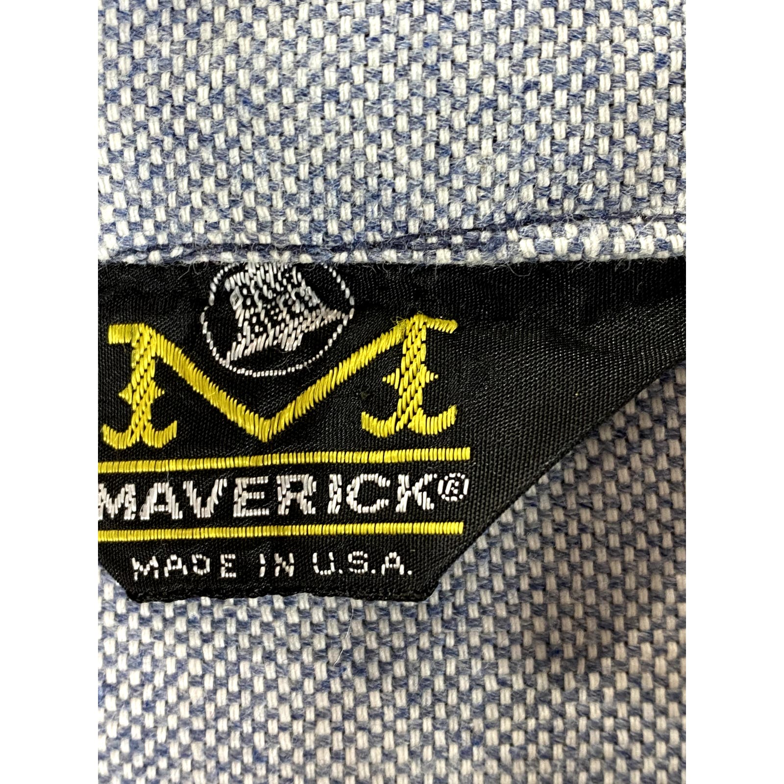 MAVERICK BLUE BELL Men's Vintage Light Blue Textured Button-Up Denim Jacket SZ44