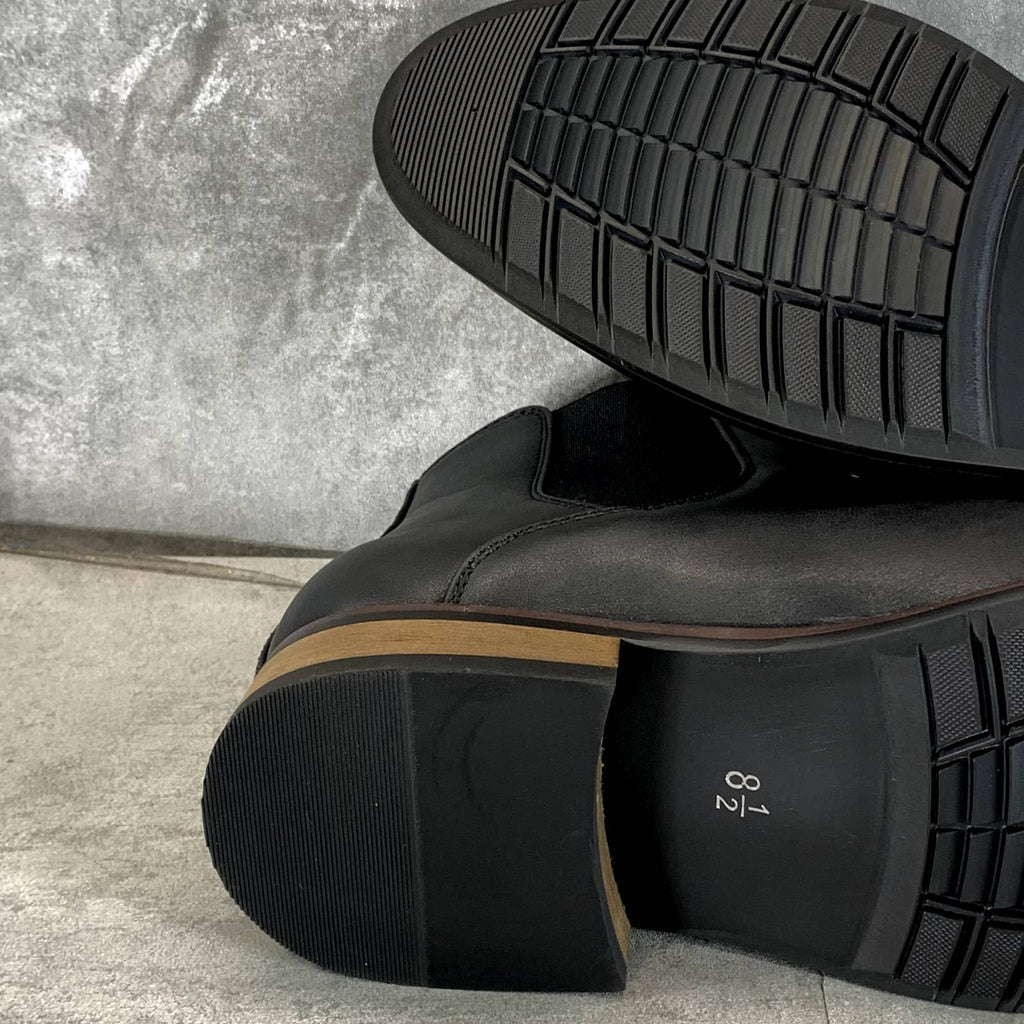 VANCE CO. Men's Black Faux-Leather Landon Pull-On Dress Boots SZ 8.5