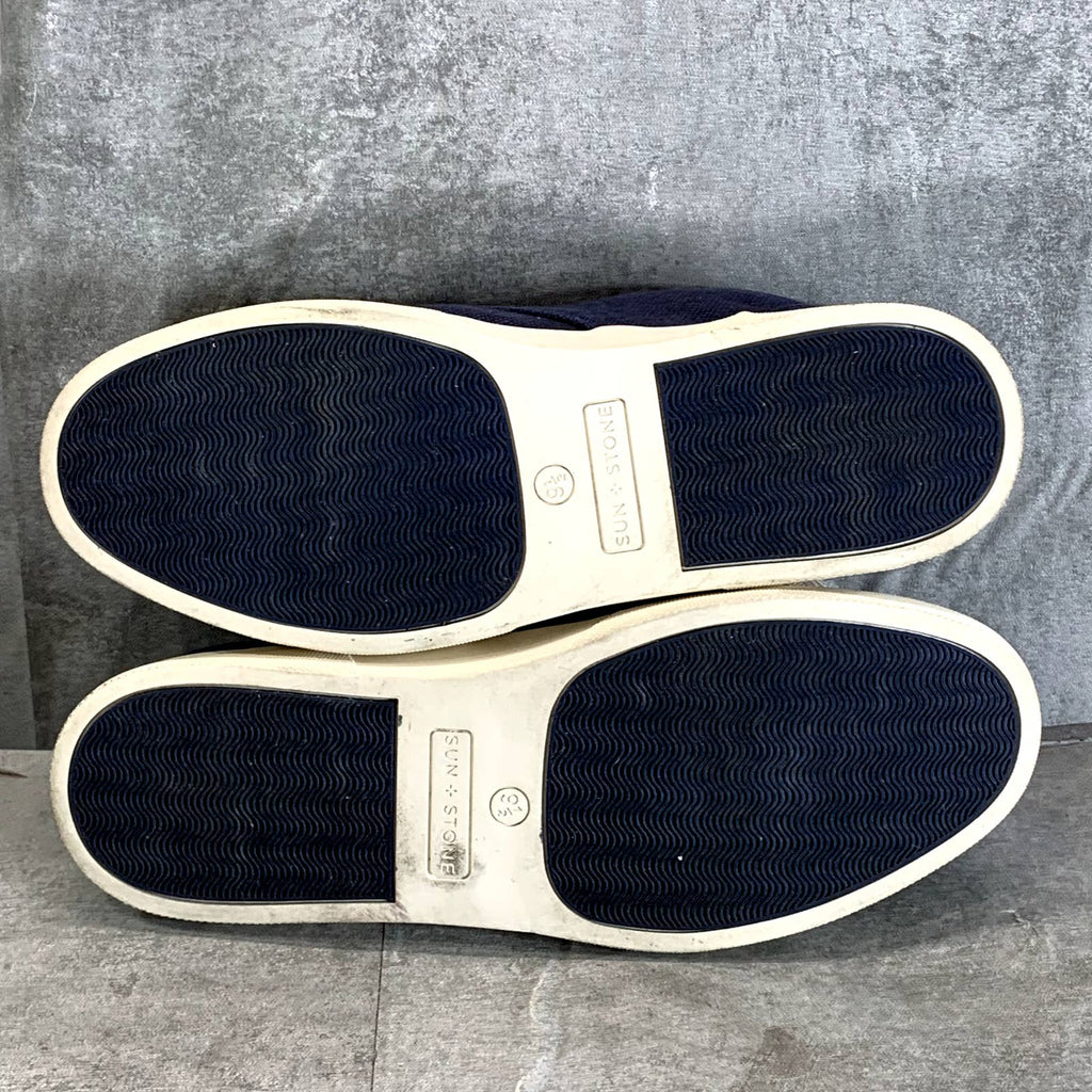 SUN+STONE Men's Navy Kiva Lace-Up Core Sneakers SZ 9.5