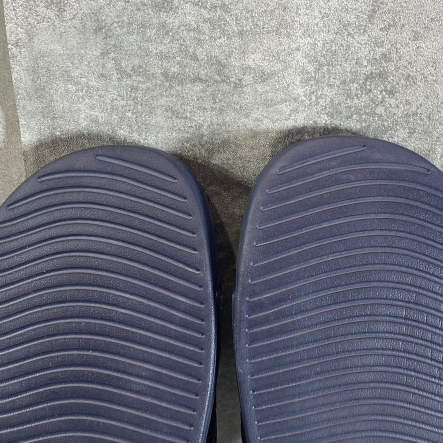 NAUTICA Women's Navy Cardamon Logo Embossed Round-Toe Slide Sandals SZ 10