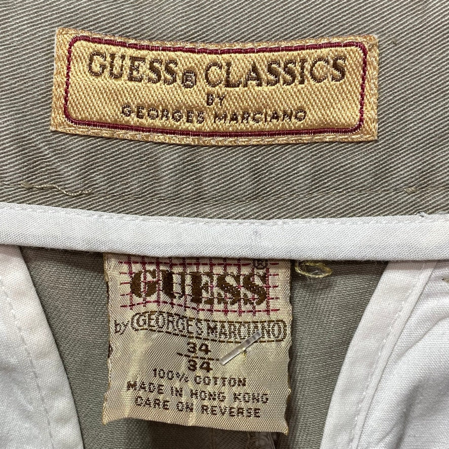 GUESS CLASSIC By Georges Marciano Men's Tan Vintage Straight-Leg Jeans SZ 34X34