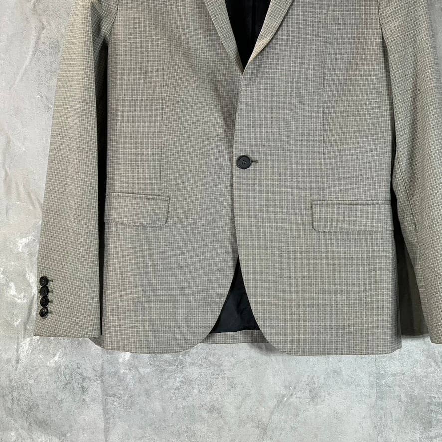 THE KOOPLES Men's Grey Printed One-Button Fitted Suit Jacket SZ 46