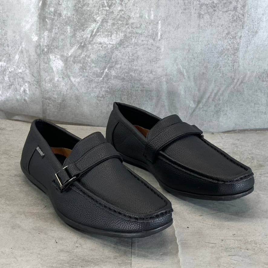 AKADEMIKS Men's Black Faux Leather Roger Slip-On Driving Loafers SZ 10