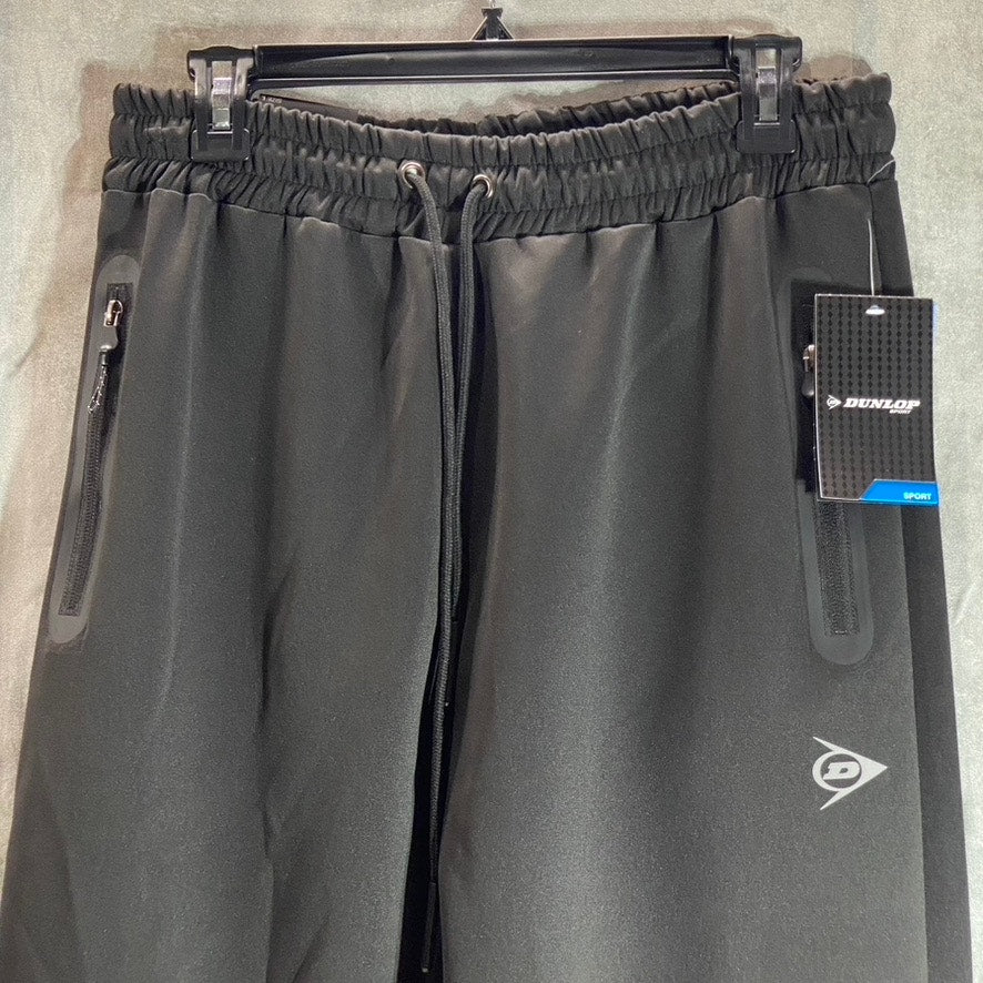 DUNLOP SPORT Men's Black Elastic Drawstring Quick To Dry Jogger Pants SZ L