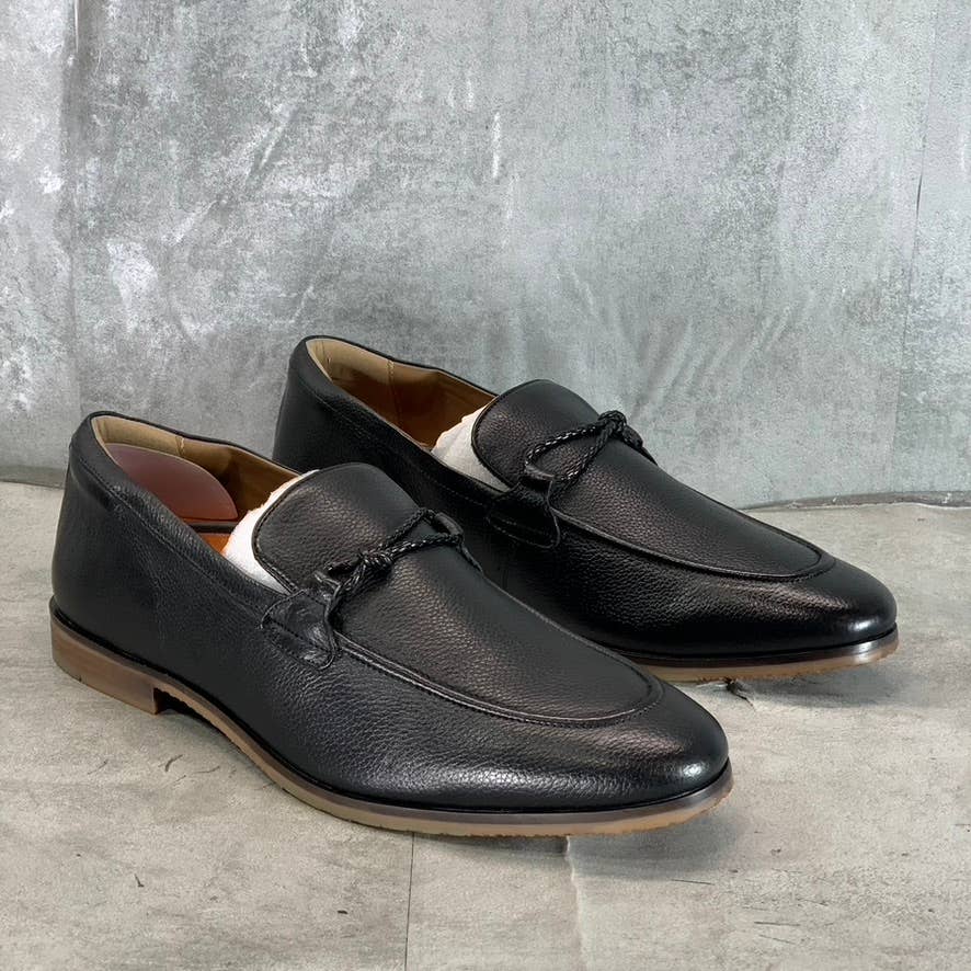 THOMAS & VINE Men's Black Leather Clayton Lace-Up Derby Shoes SZ 12
