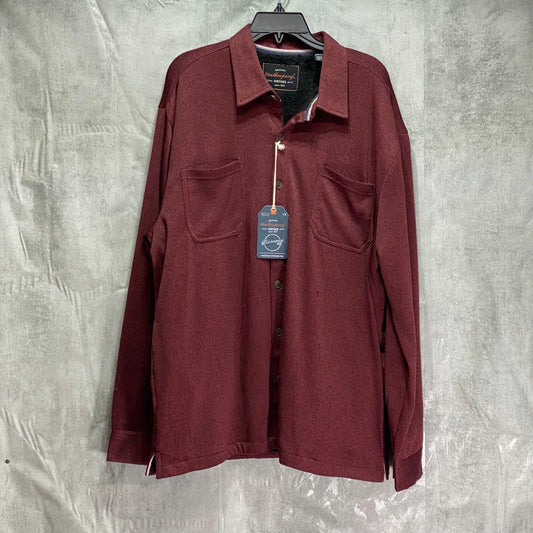 WEATHERPROOF VINTAGE Wine Button-Up Long Sleeve Fleece Sweater SZ 2XL