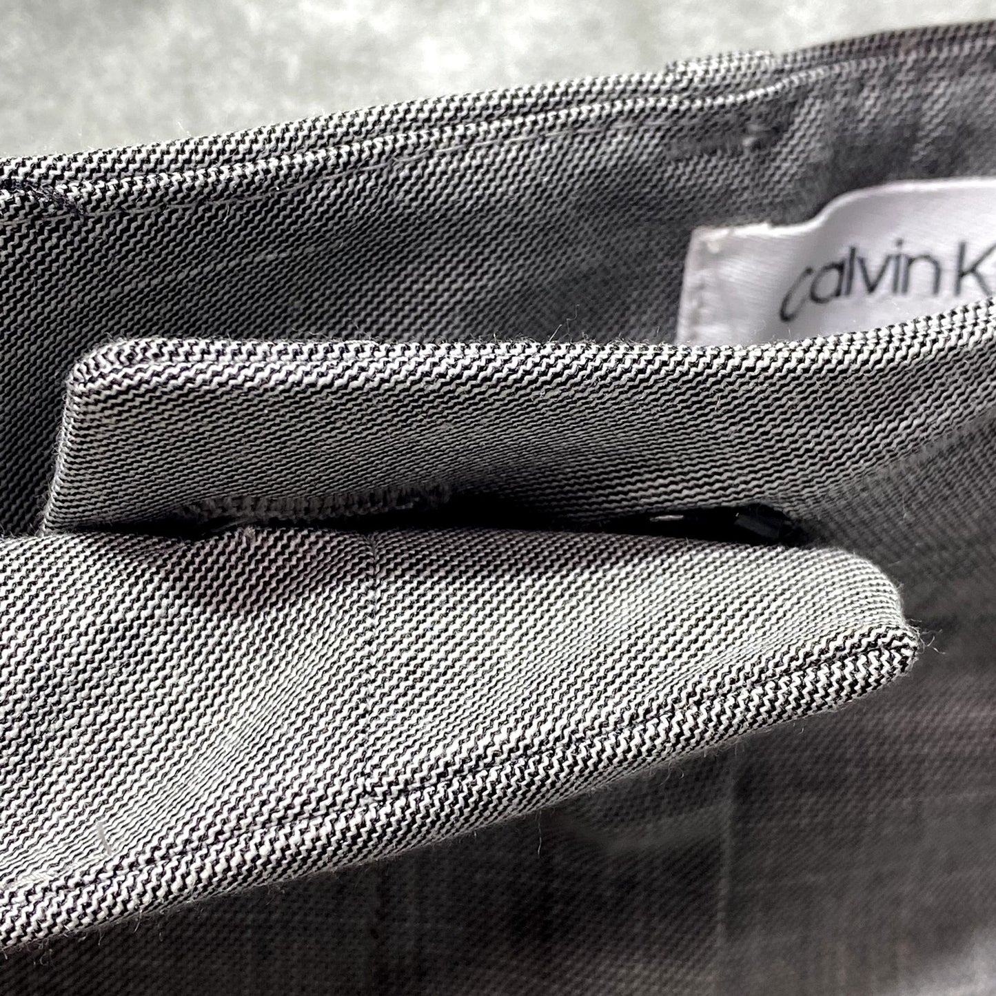 CALVIN KLEIN Grey Textured Skinny Ankle Dress Pants SZ 4