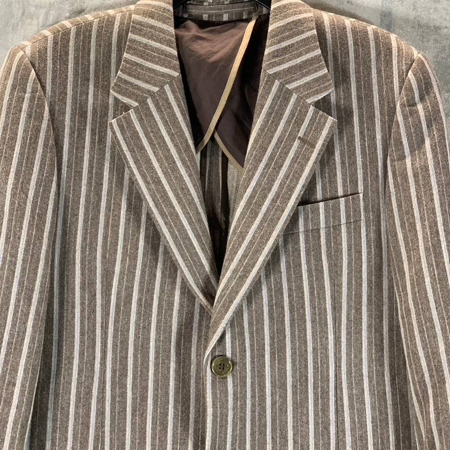 PS PAUL SMITH Men's Brown Striped Two-Button Blazer SZ 40