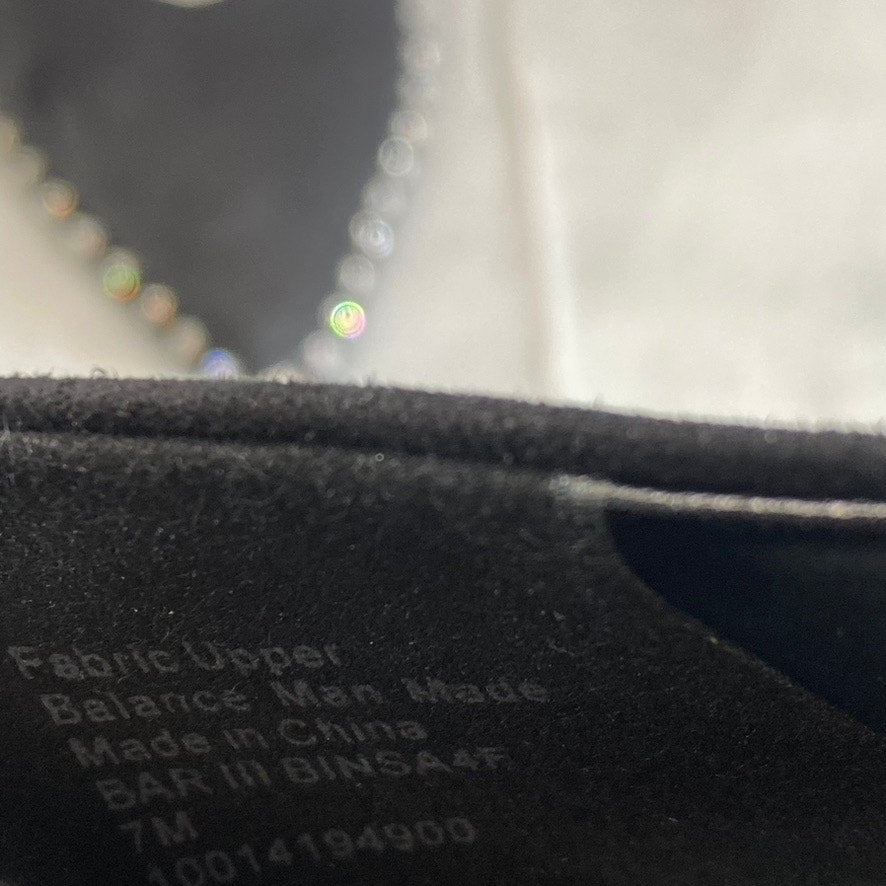 BAR III Women's Black Micro Binsa Ball-Chain Trim Pointed-Toe Pumps SZ 7