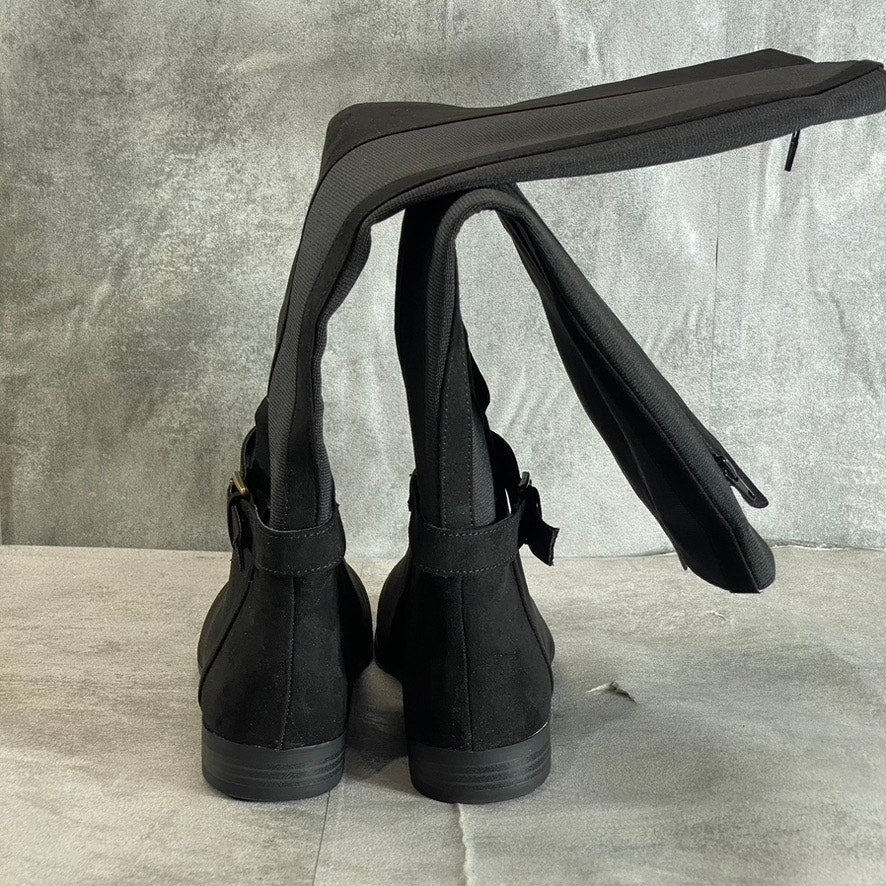 STYLE & CO Women's Black Kimmball Block-Heel Full Side-Zip Over-The-Knee Boots